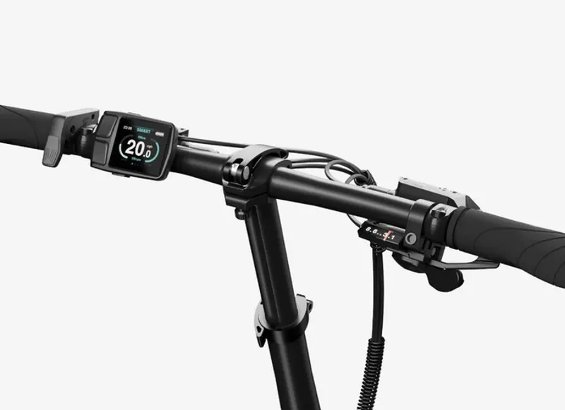 Carbon Fold Step-Thru E-Bike - White with throttle-4